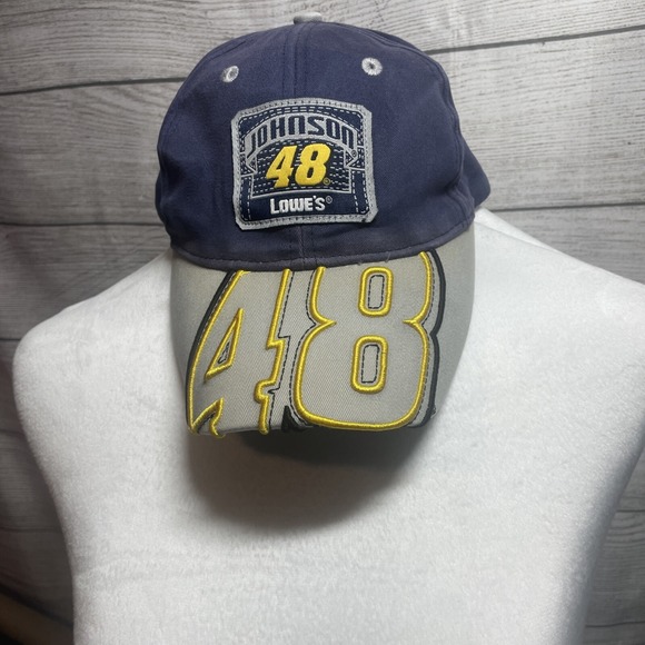 Jimmy Johnson #48 Lowes Hat‎ NASCAR embroidered Adjustable Back - Picture 1 of 5